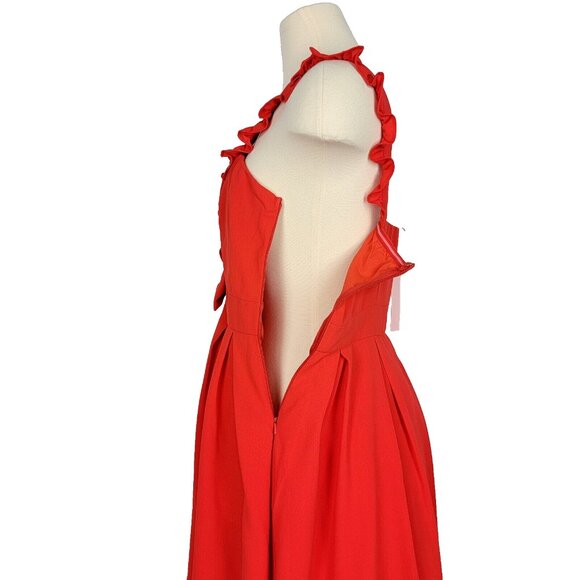 Minuet Organza Mini Dress Juniors Large Red Ruffle Dainty Coquette Flowy Evening - Picture 6 of 12